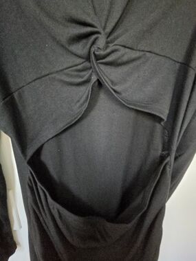 Black Twist-Back Open Detail Top